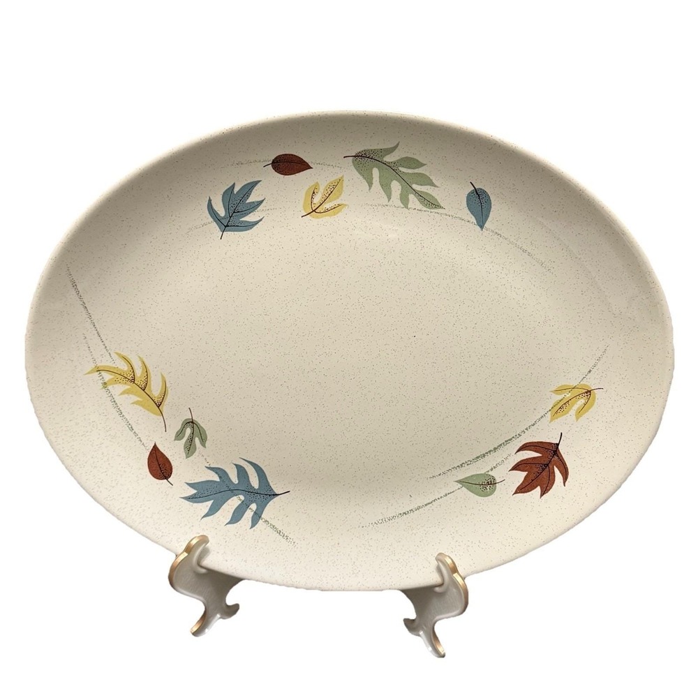 Vintage Franciscan Autumn Leaves Earthenware Serving Platter‎ Oval 14"